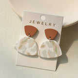 Creative Camouflage Pattern Dangle Earrings Retro Simple Style Acrylic Jewelry Trendy Female Gift