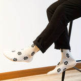 5 Pairs of Men'S Stylish Crew Socks with Dollar Patterns