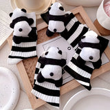 3D Striped Panda Socks – Mid-Calf Length 