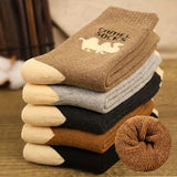 5 Pairs Men's Winter Thermal Socks Thick Warm Camel Design Ribbed Cuff Casual Comfort for Cold Weather Outdoor Activities (Hand Wash Only), Winter Socks, Soft Textured Fabric