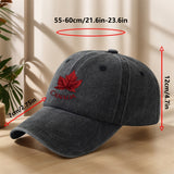 Vintage Washed Canada Maple Leaf Baseball Cap - Soft, Breathable, Adjustable Sun Hat for Outdoor Sports, Camping & Casual Wear
